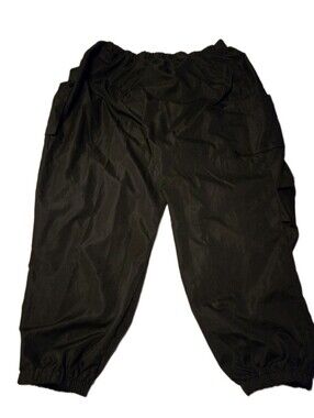 SHEIN Curve Black Nylon Windbreaker Track Pants Cargo Joggers Plus Size Women 4X